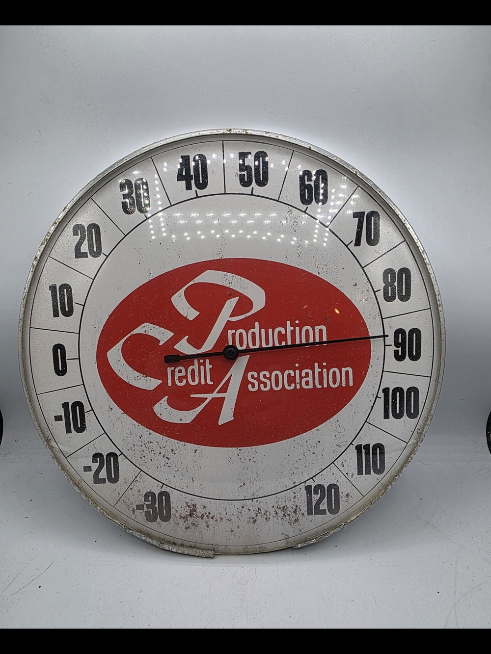 Vintage Production Credit Association  Advertising Thermometer Sign.
